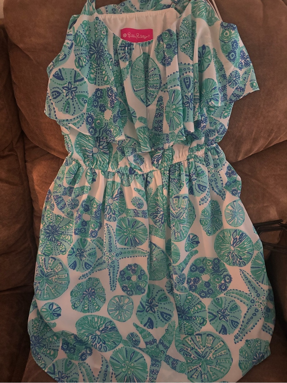 Lilly Pulitzer Junior’s Aqua & Teal Printed Ruffled Sundress